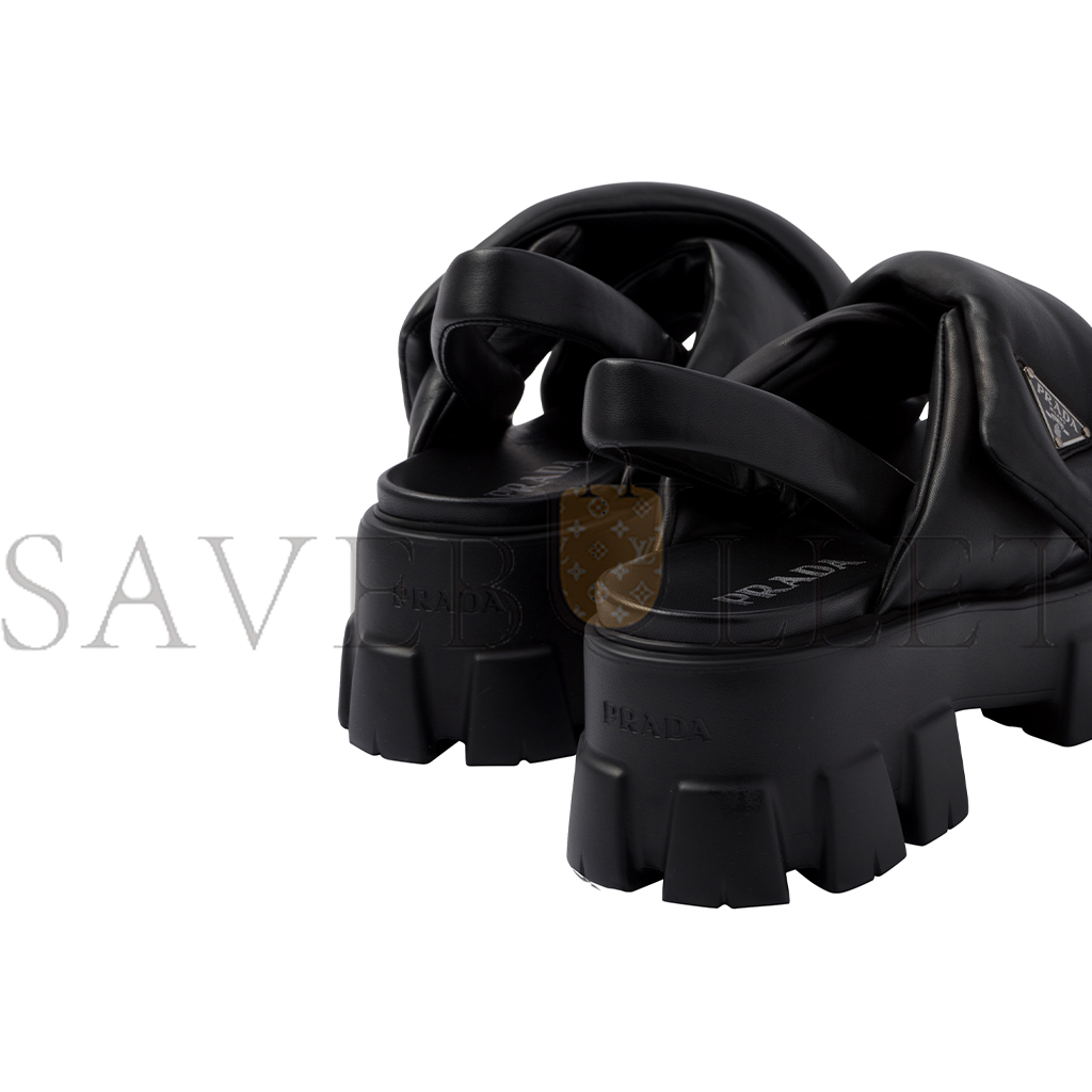 Pra*a monolith padded leather sandals 923864